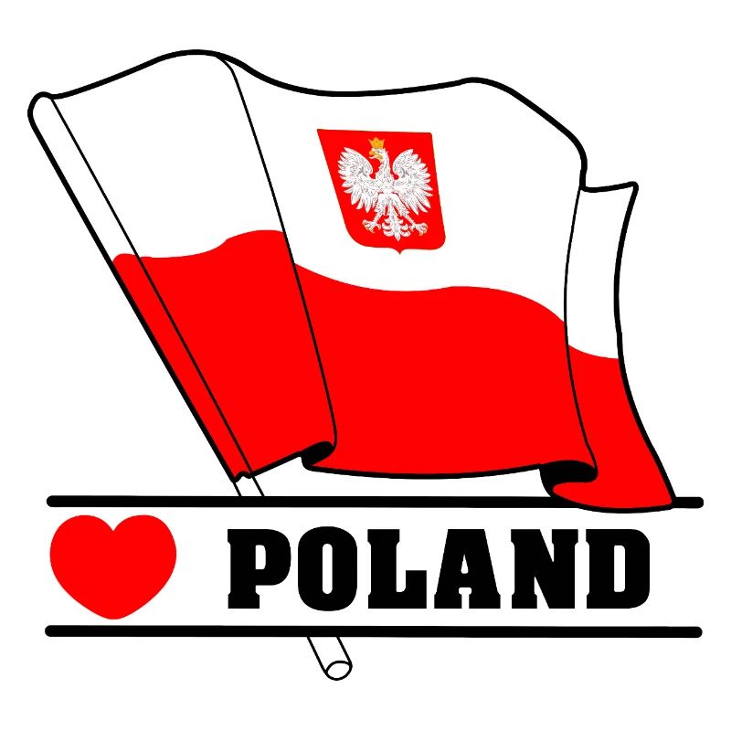 Polnische Flagge mit Herz