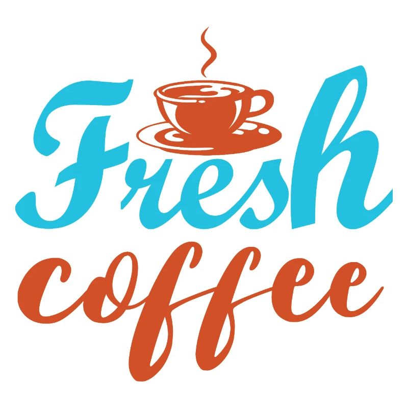 Frischer Kaffee – bunte Inschriften