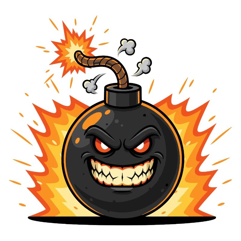 Explosives Grinsen Bombe