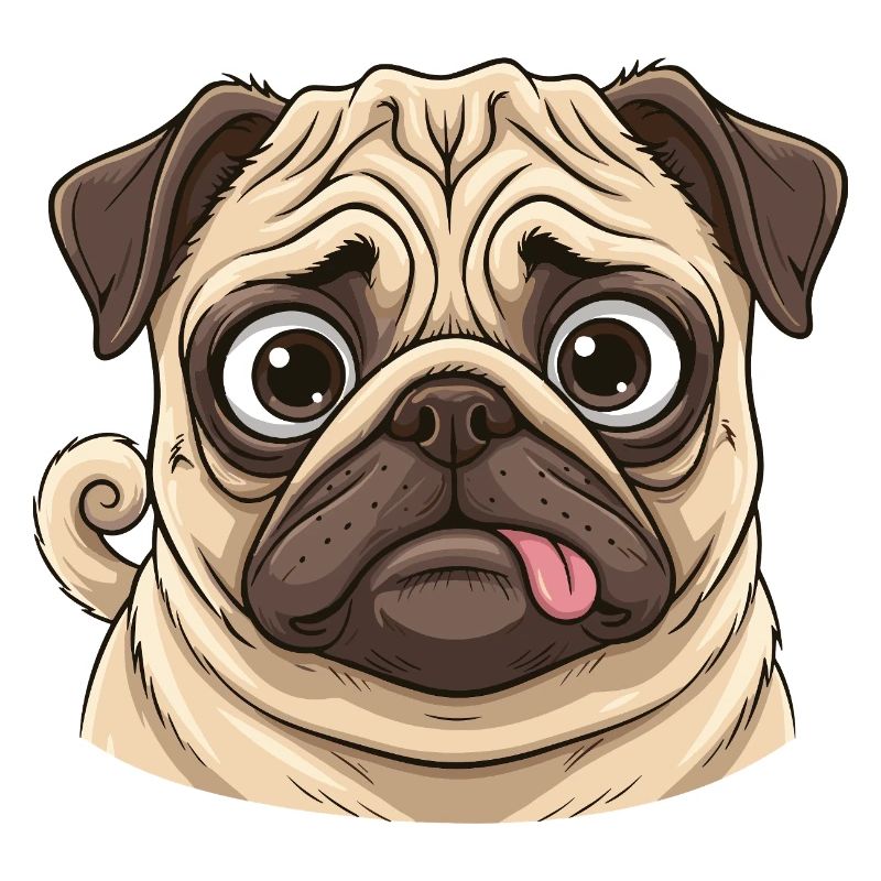 Kuscheliger Mops Cartoongesicht