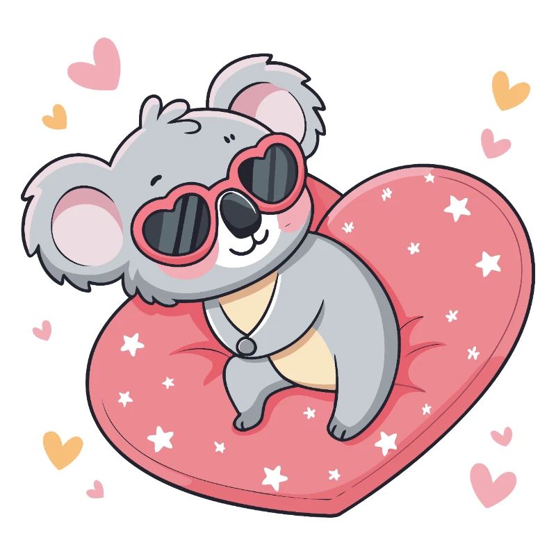 Koala-Liebe auf Pink Heart