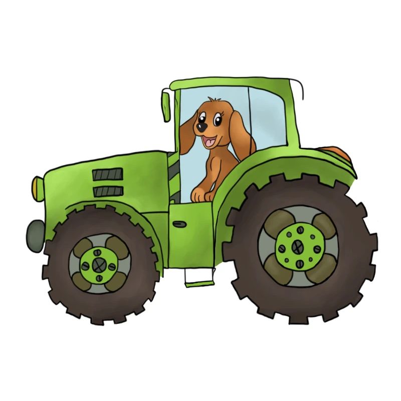 Hund mit Trecker