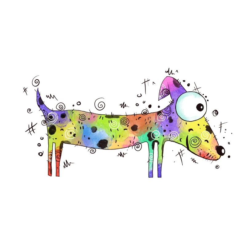 Bunter Hund - Hunderasse, Illustration