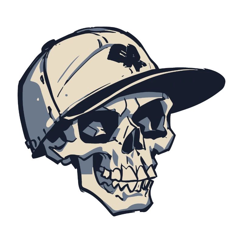 Totenkopf mit Snapback-Hut
