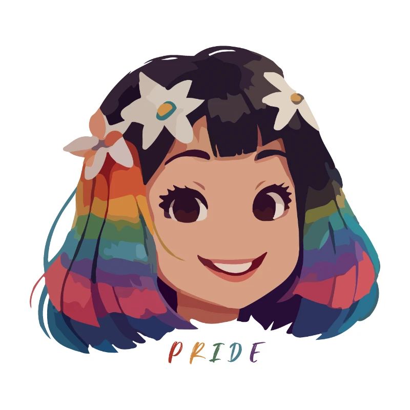 Mädchen mit Regenbogenhaaren