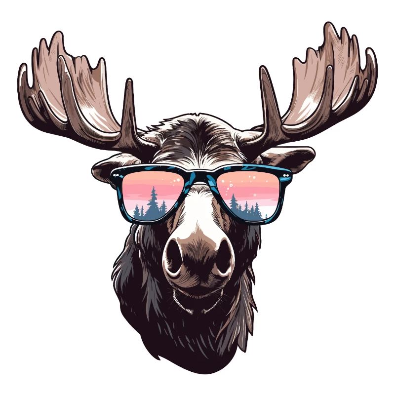 Elch mit Sonnenbrille
