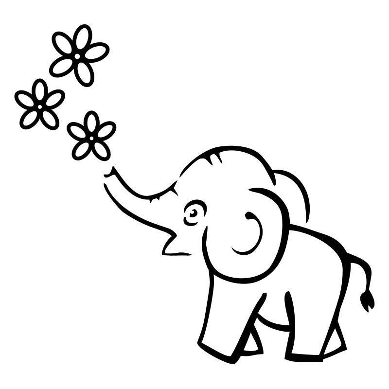 elefant blumen lustig