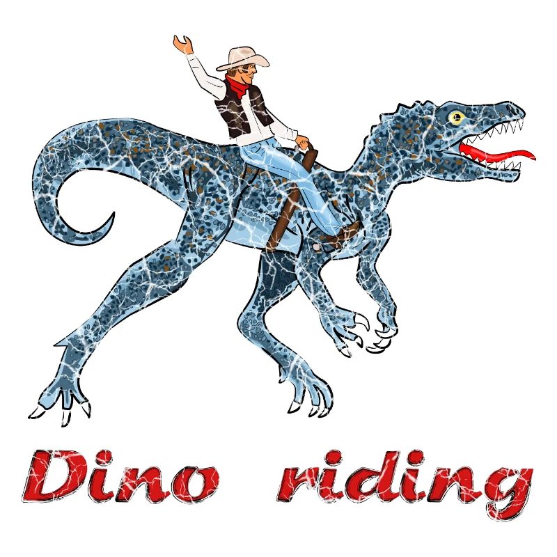Dino Reiter Abenteurer Illustration
