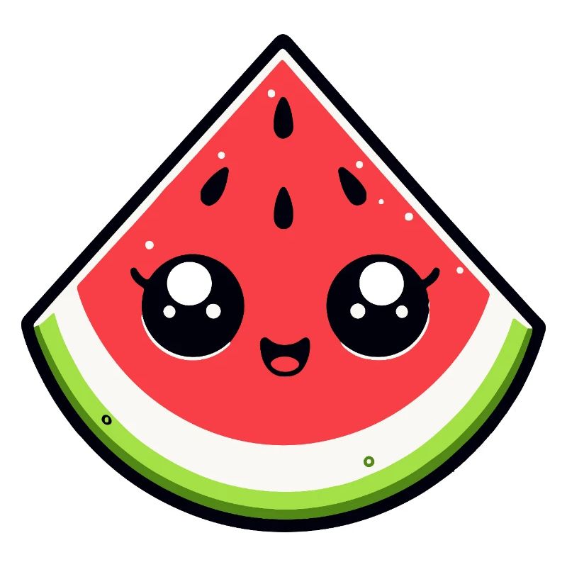 Kawaii Wassermelone Lächelnde Scheibe