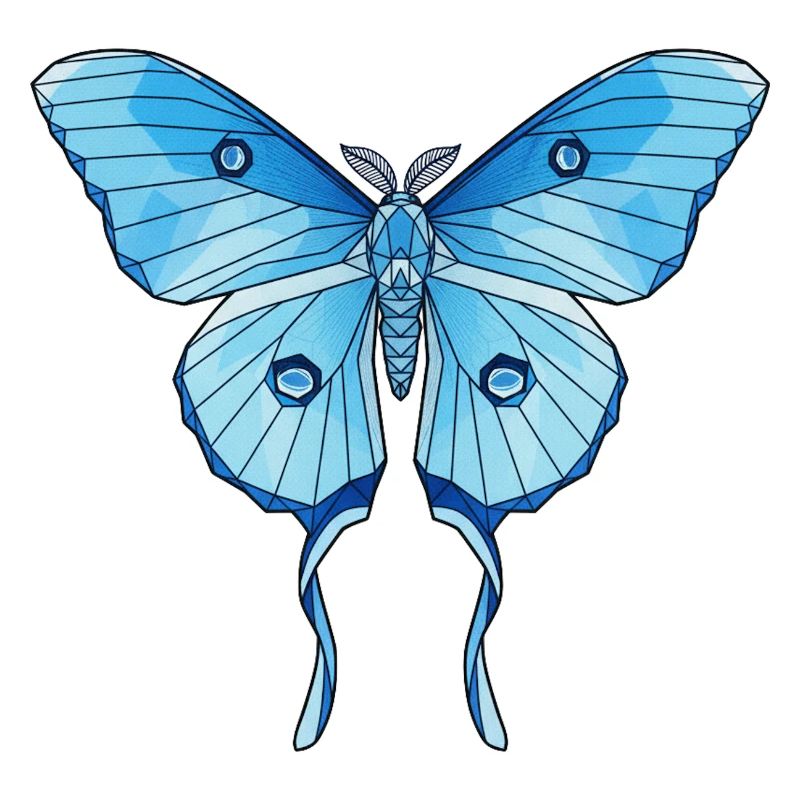 Geometrischer Blauer Schmetterling