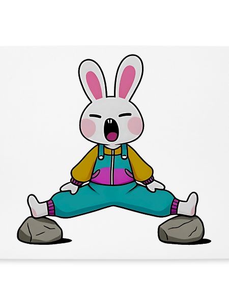 Kaninchen in Zen-Yoga-Position
