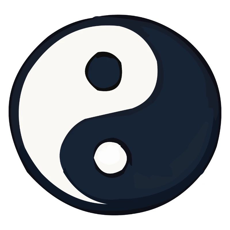 YinYang Dunkel Blau Kontrast