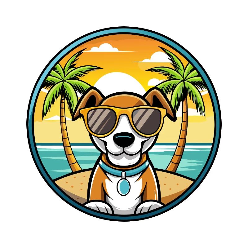 Ariege Pointer Dog Breed Cartoon Sunglasses Beach