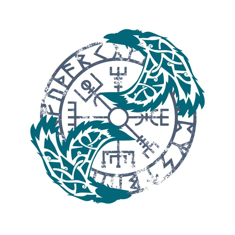 Wikingerkrähe und Vegvisir