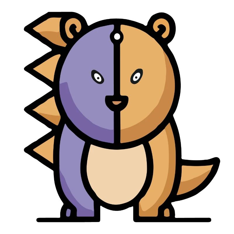Lustiger Cartoon Drachen-Bär