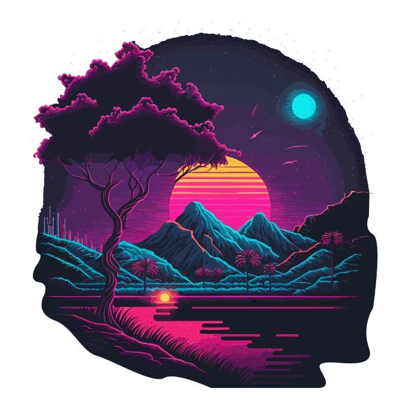 Retro-Sonnenaufgang