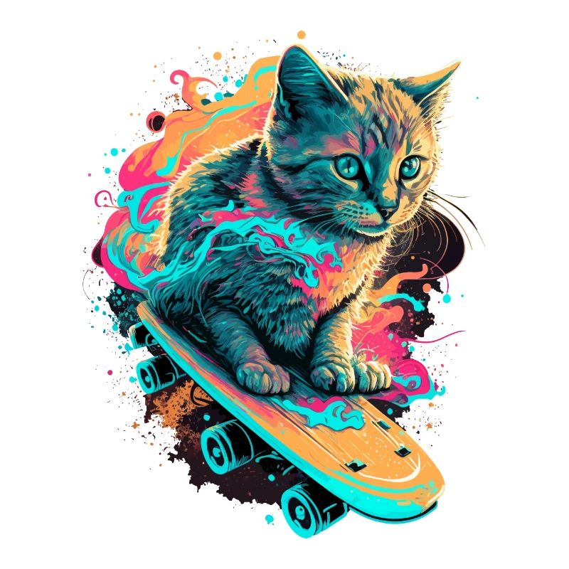 Skateboard Cat
