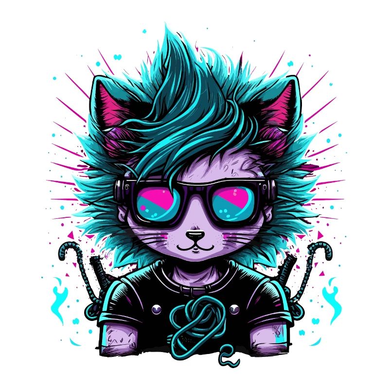 Elektrifizierter Emo Cat
