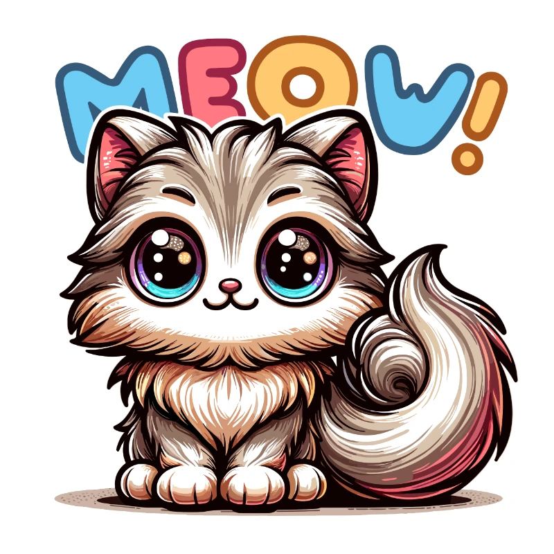 Meow - Katze Illustration