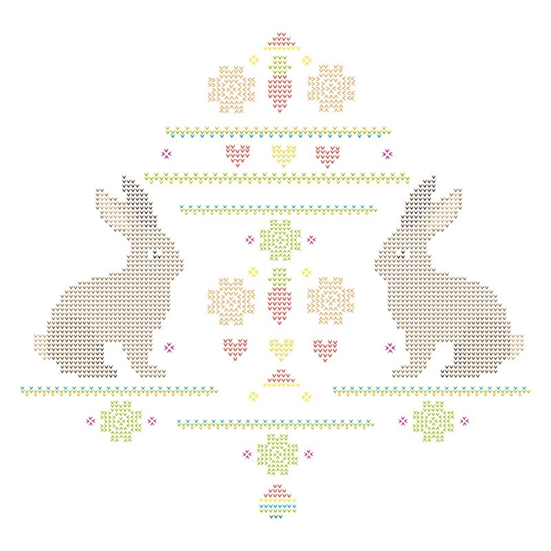 Easter motifs in knitting pattern style for Easter
