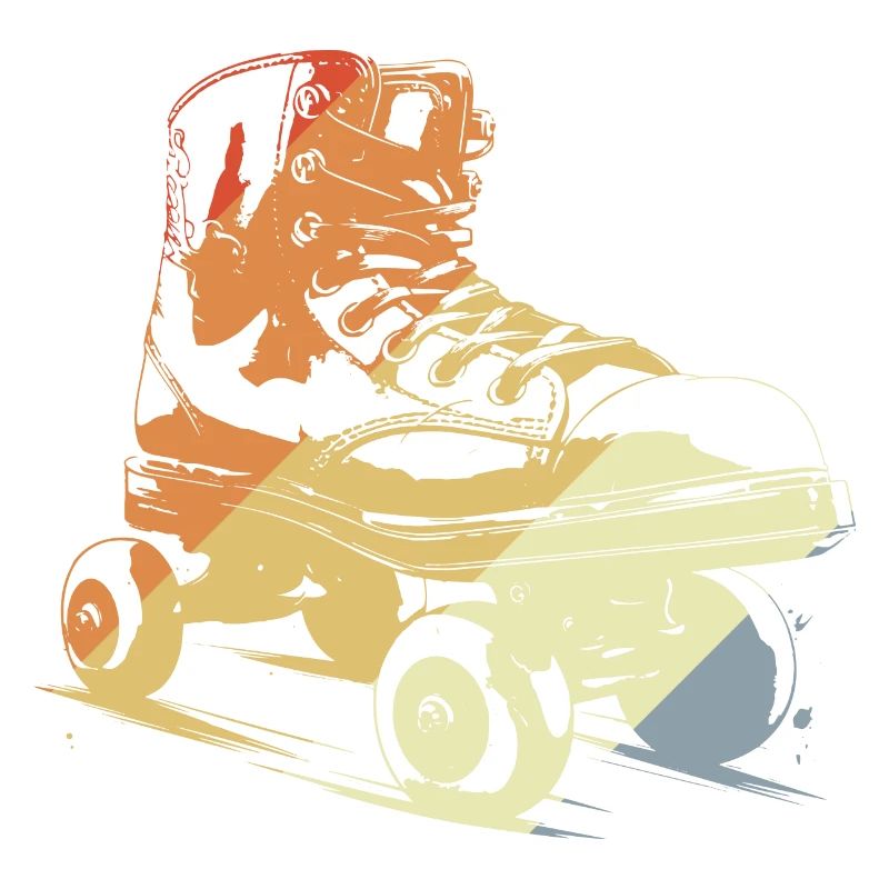 Retro Roller Skates Zeichnung
