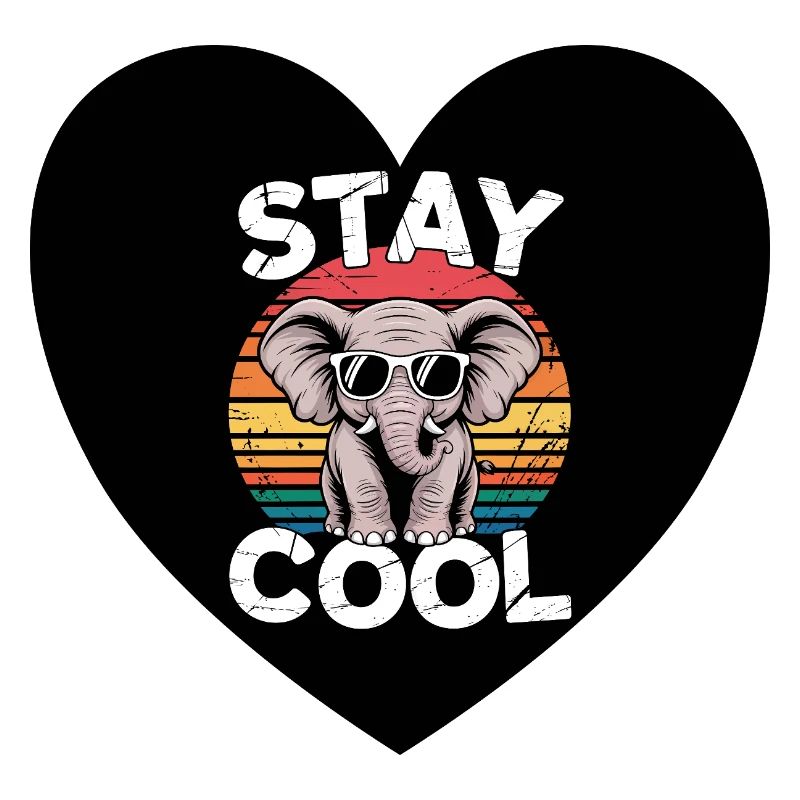 Cool bleiben Elefant Retro