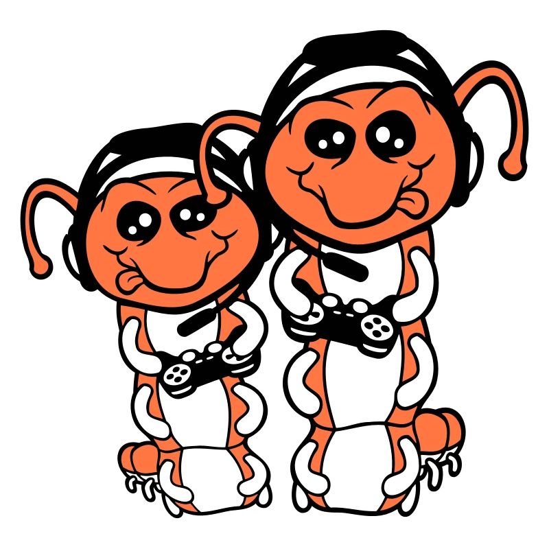 2 gamer caterpillar nerd gaming controller console game