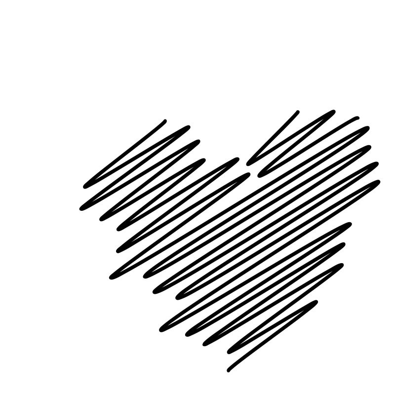 Two Hearts Scribble
