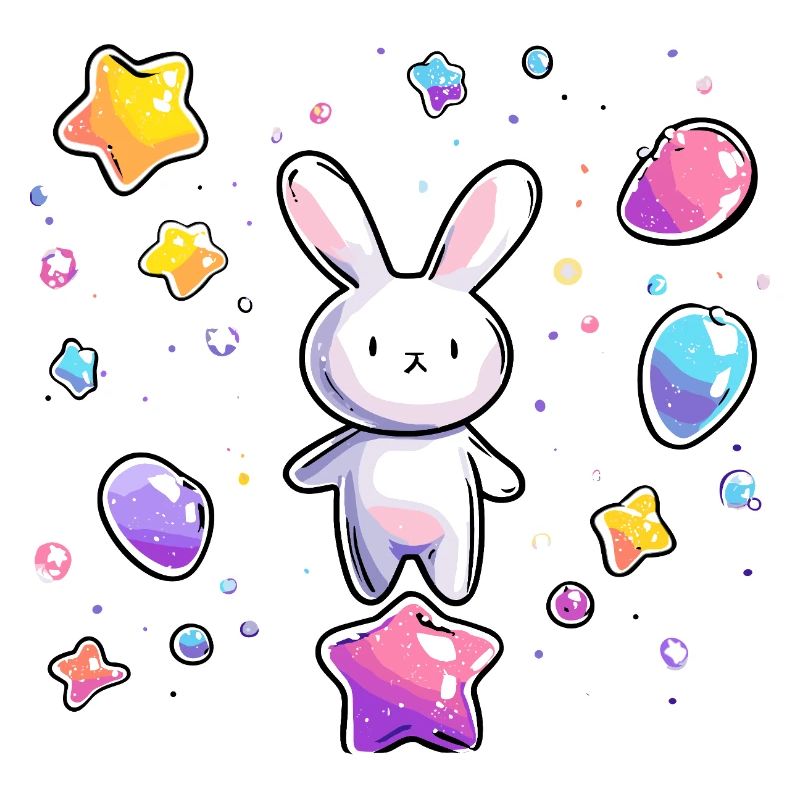Pastell Bunny Sternenflug
