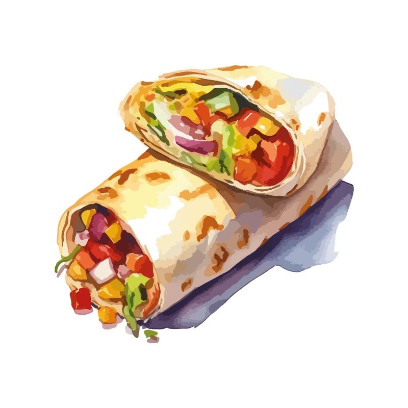 Bunter Gemüse-Wrap Illustration