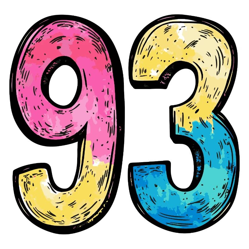 93 Zahl Bunt