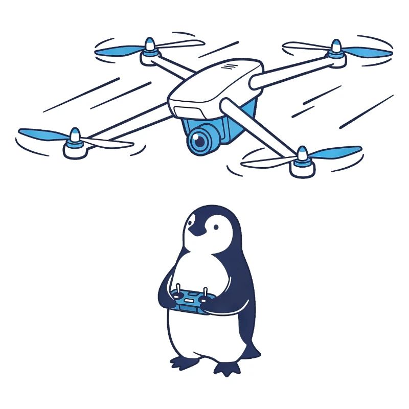 Drohne und Pinguin
