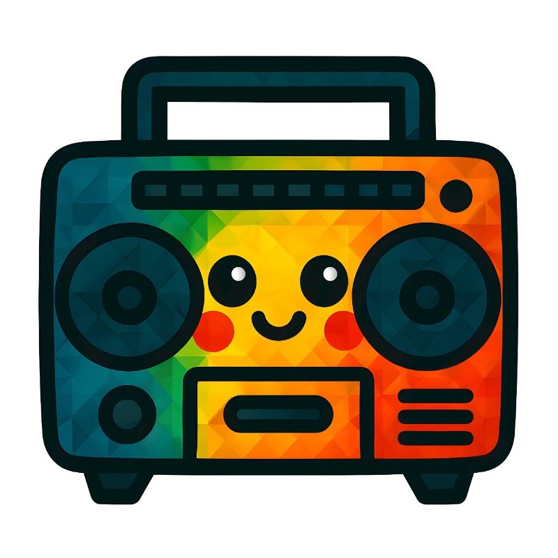 WPAP Polygon Jouet de style Kawaii Cassette Deck