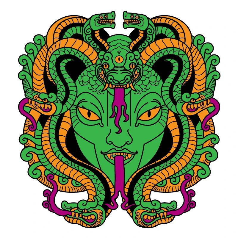 Medusa Gesicht Schlangenfrau