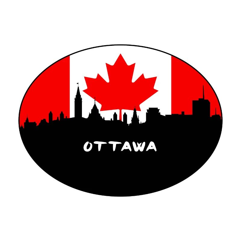 Ottawa-Kanada-Flaggen-Skyline-Schattenbild-Reise