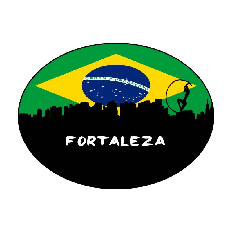 Fortaleza-Brasilien-Flaggen-Skyline-Schattenbild-Reise