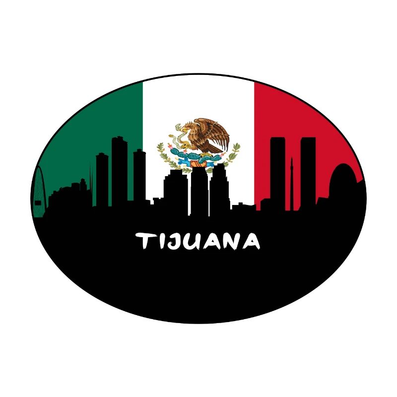 Tijuana Mexiko-Flaggen-Skyline-Schattenbild-Reise