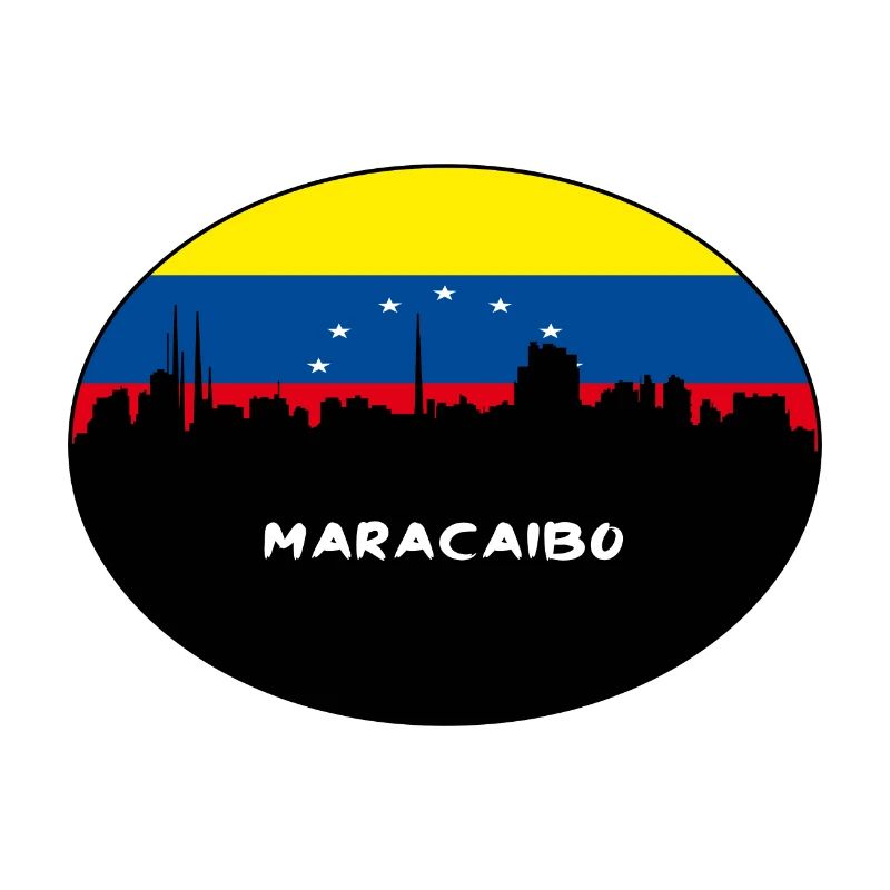 Maracaibo-Venezuela-Flaggen-Skyline-Schattenbild-Reise