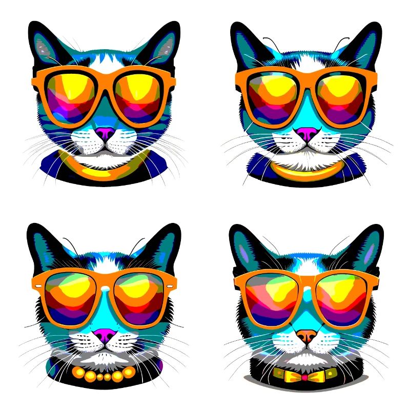 katze brille gold