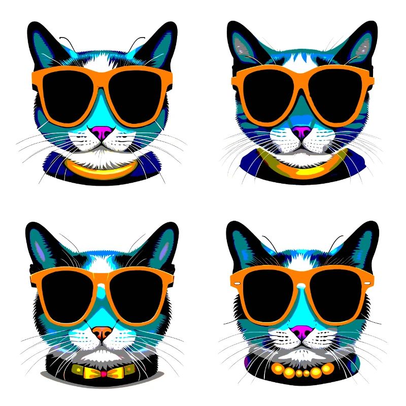 katze brille schwarz