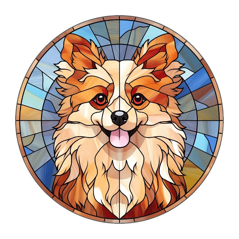 Zwergspitz Hunderasse Aquarellglas