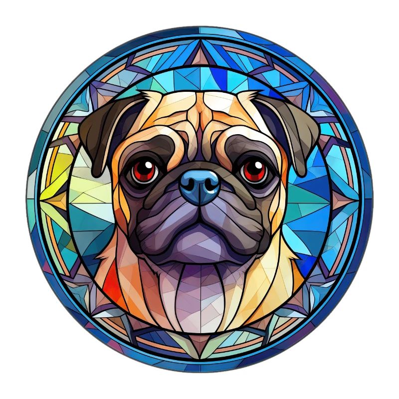 Mops Hunderasse Aquarellglas
