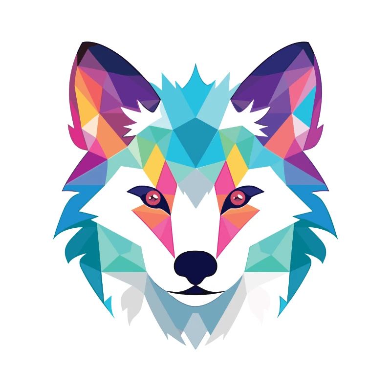 Polarfuchs Bunte Aquarell-Tierillustration
