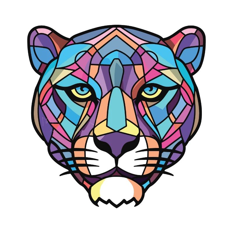Panther Bunte Aquarell-Tierillustration