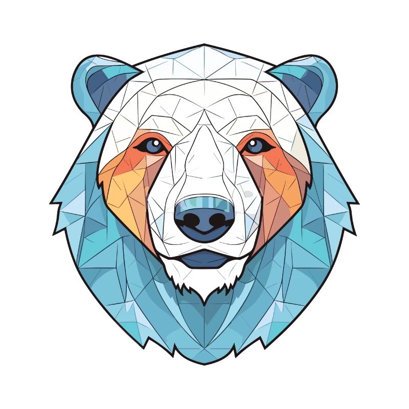Eisbär Bunte Aquarell-Tierillustration