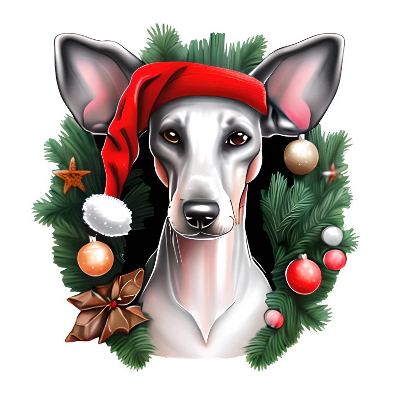 Whippet-Hund mit Weihnachtsmannmütze