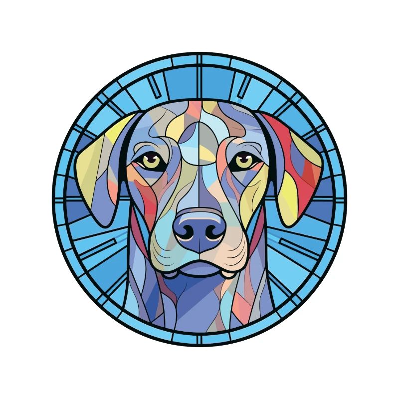 Blaue Spitzenhunderasse Aquarellglas-Illustration
