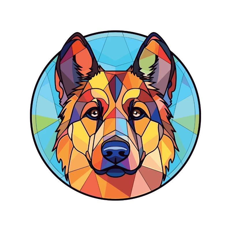 Karst-Schäferhund-Rasse-Aquarell-Illustration