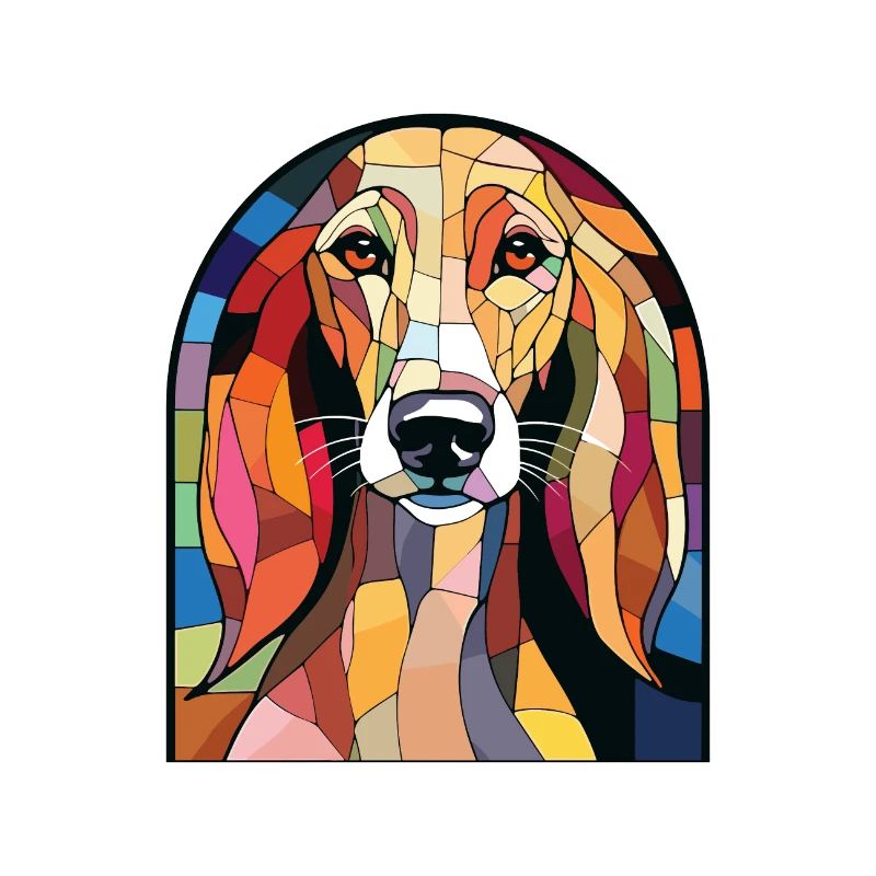 Saluki-Hunderasse Bunte Aquarell-Illustration