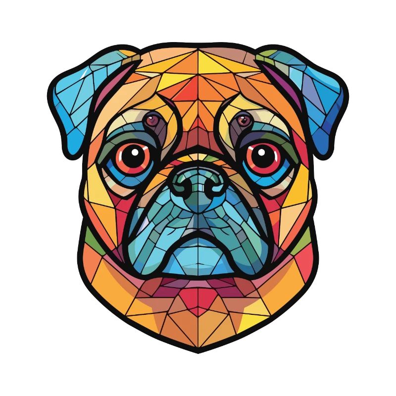 Mopshund bunte Aquarell-Tier-Illustration